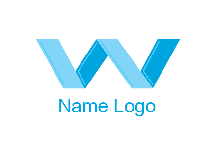 abstract letter W blocky design