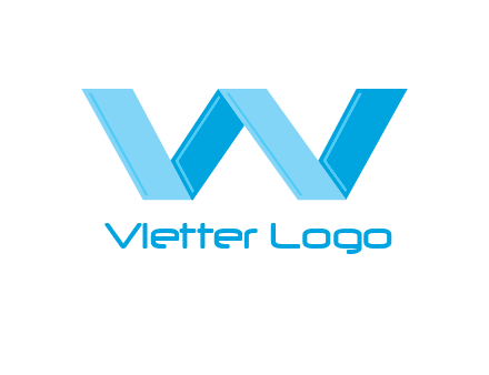 abstract letter W blocky design