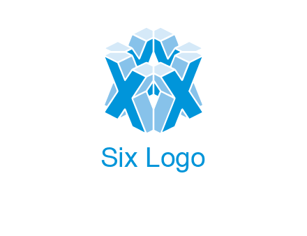 3D letter X around in square