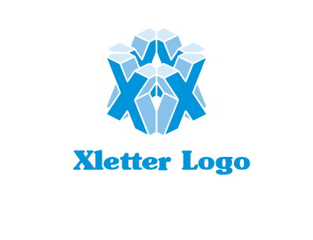 3D letter X around in square