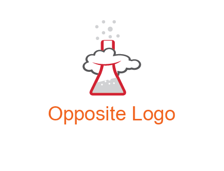 cloud around chemical flask research logo