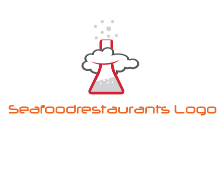 cloud around chemical flask research logo