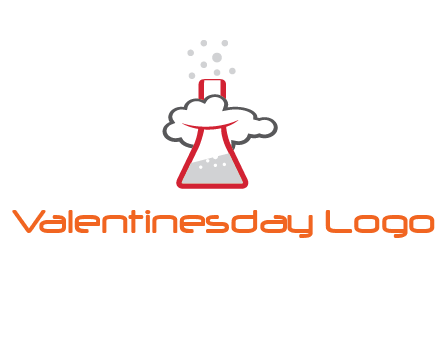 cloud around chemical flask research logo
