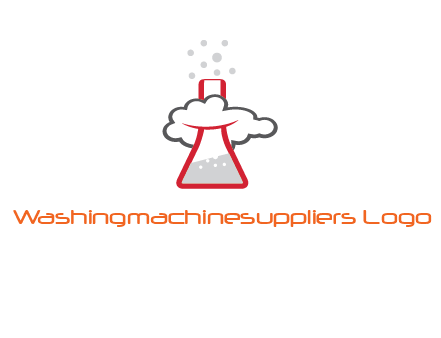 cloud around chemical flask research logo