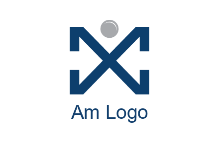 letter X with circle forming people icon 