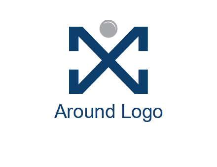 letter X with circle forming people icon 