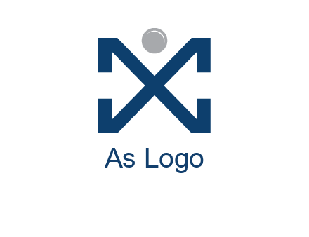 letter X with circle forming people icon 