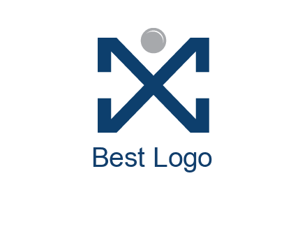 letter X with circle forming people icon 