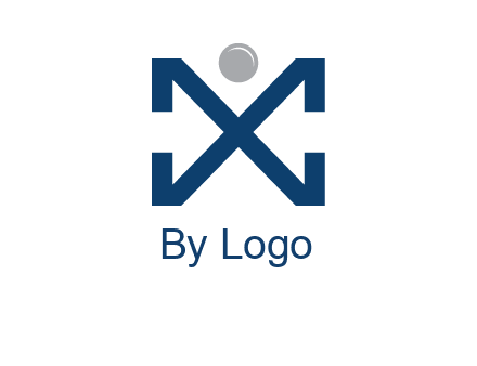 letter X with circle forming people icon 