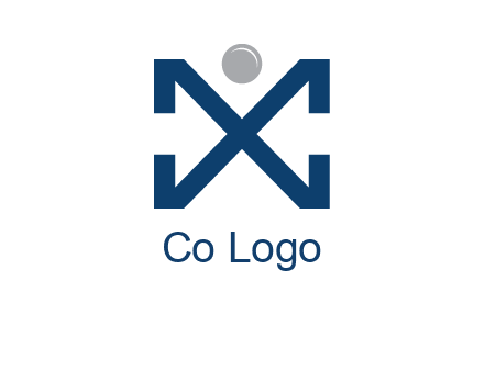 letter X with circle forming people icon 