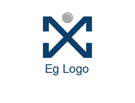 letter X with circle forming people icon 