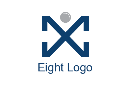 letter X with circle forming people icon 