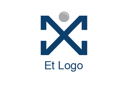 letter X with circle forming people icon 