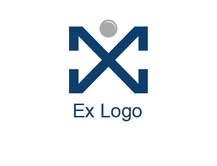 letter X with circle forming people icon 