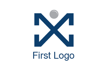 letter X with circle forming people icon 