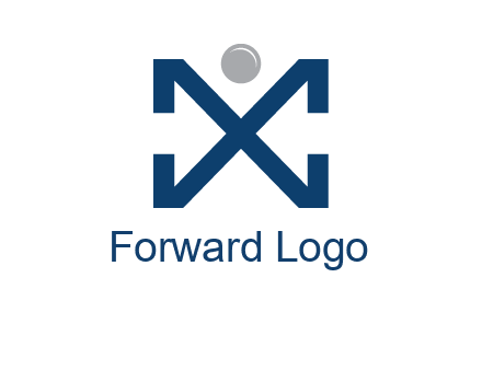 letter X with circle forming people icon 