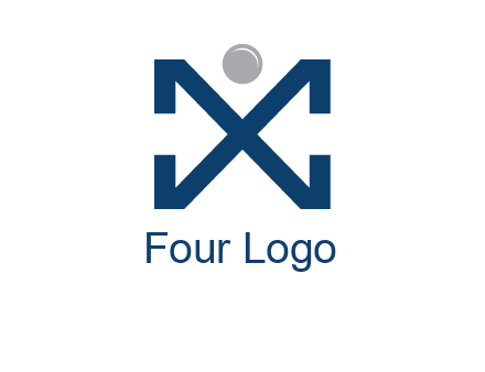 letter X with circle forming people icon 