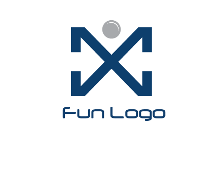 letter X with circle forming people icon 