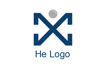 letter X with circle forming people icon 