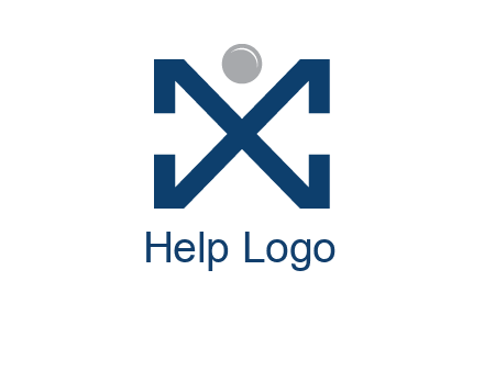 letter X with circle forming people icon 