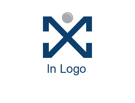 letter X with circle forming people icon 