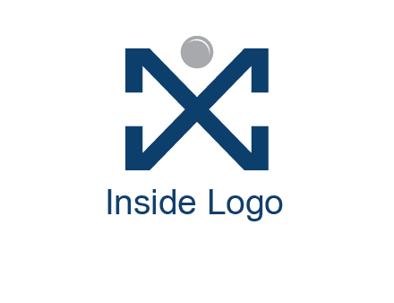 letter X with circle forming people icon 