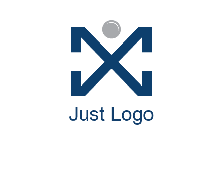 letter X with circle forming people icon 