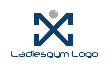 letter X with circle forming people icon 