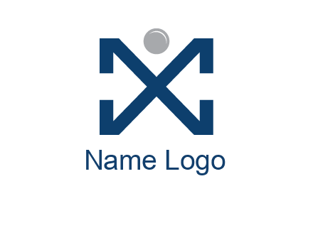 letter X with circle forming people icon 