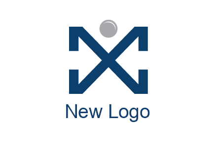 letter X with circle forming people icon 