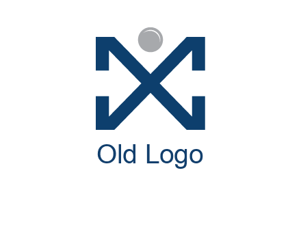 letter X with circle forming people icon 