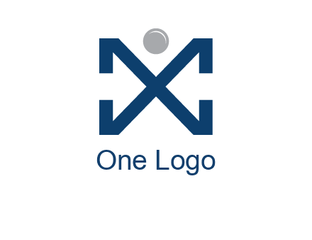 letter X with circle forming people icon 