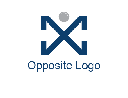 letter X with circle forming people icon 