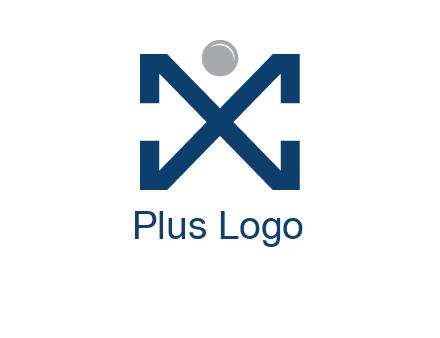 letter X with circle forming people icon 