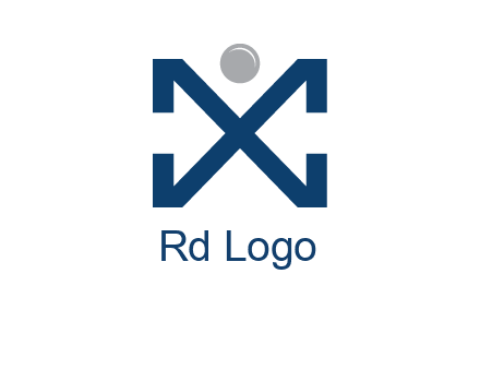 letter X with circle forming people icon 