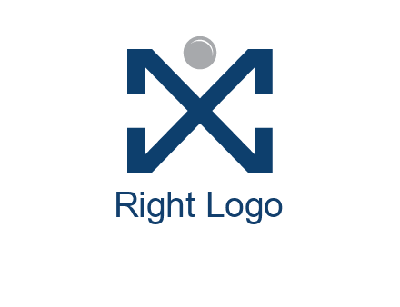 letter X with circle forming people icon 