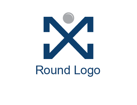 letter X with circle forming people icon 