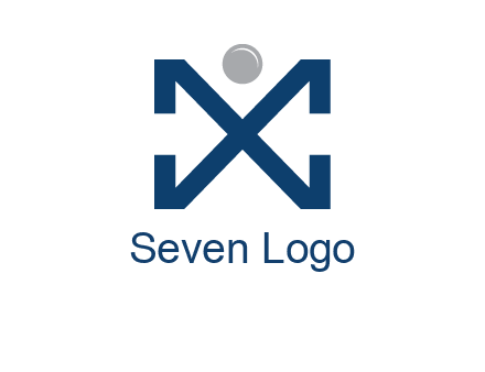 letter X with circle forming people icon 