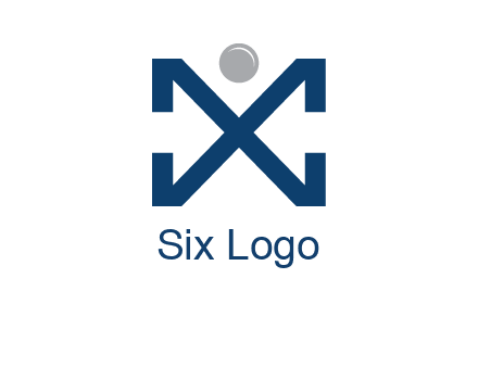 letter X with circle forming people icon 