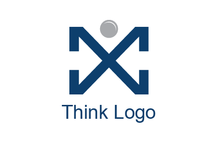 letter X with circle forming people icon 
