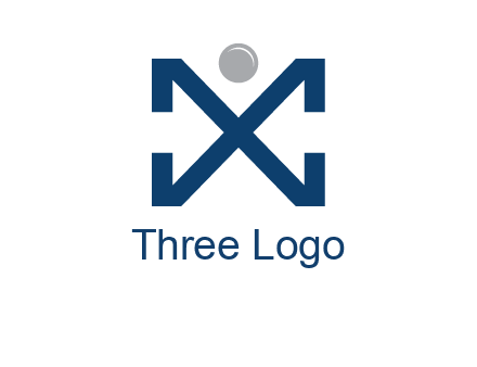 letter X with circle forming people icon 