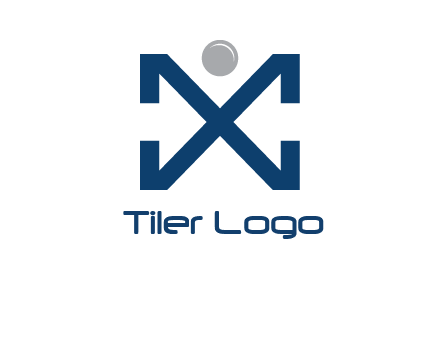 letter X with circle forming people icon 