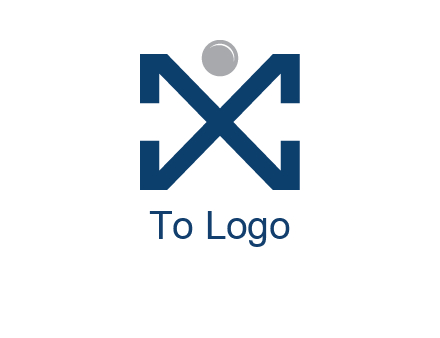 letter X with circle forming people icon 