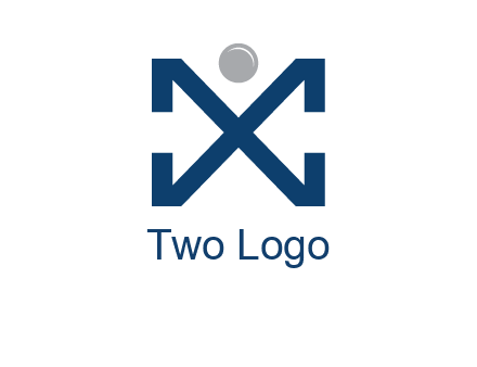 letter X with circle forming people icon 