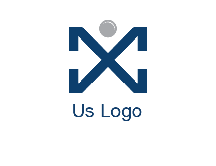 letter X with circle forming people icon 