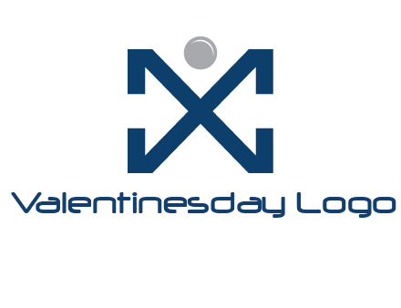 letter X with circle forming people icon 