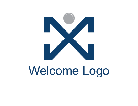 letter X with circle forming people icon 