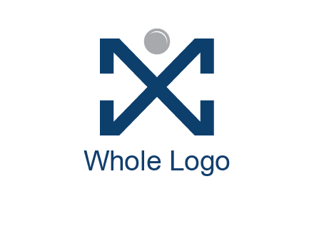 letter X with circle forming people icon 