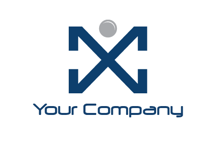 letter X with circle forming people icon 