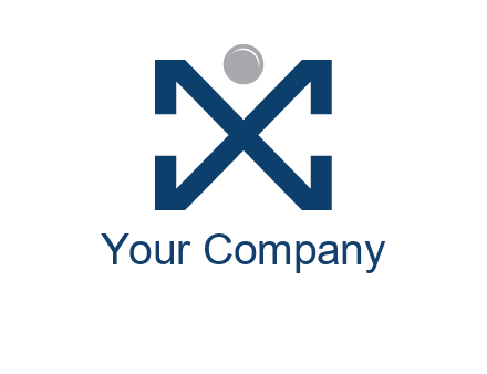 letter X with circle forming people icon 